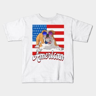 English Bulldog American 4th of July Kids T-Shirt